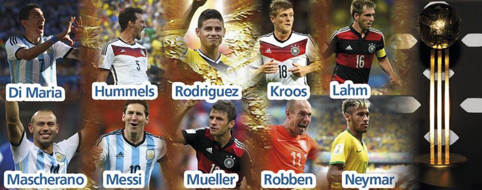 نامزدهای نهايی توپ طلای جام جهانی 2014
